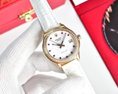 Rolex Datejust 33mm Quartz Movement 316L Steel Diamond Bezel Lady Watch